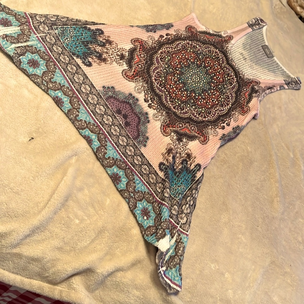 Vocal beaded tank dress or coverup ladies large